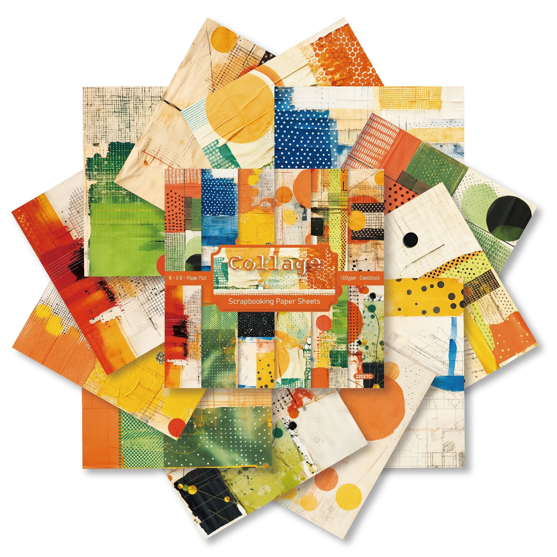 6 inch Collage Scrapbook Paper Pad SKP027