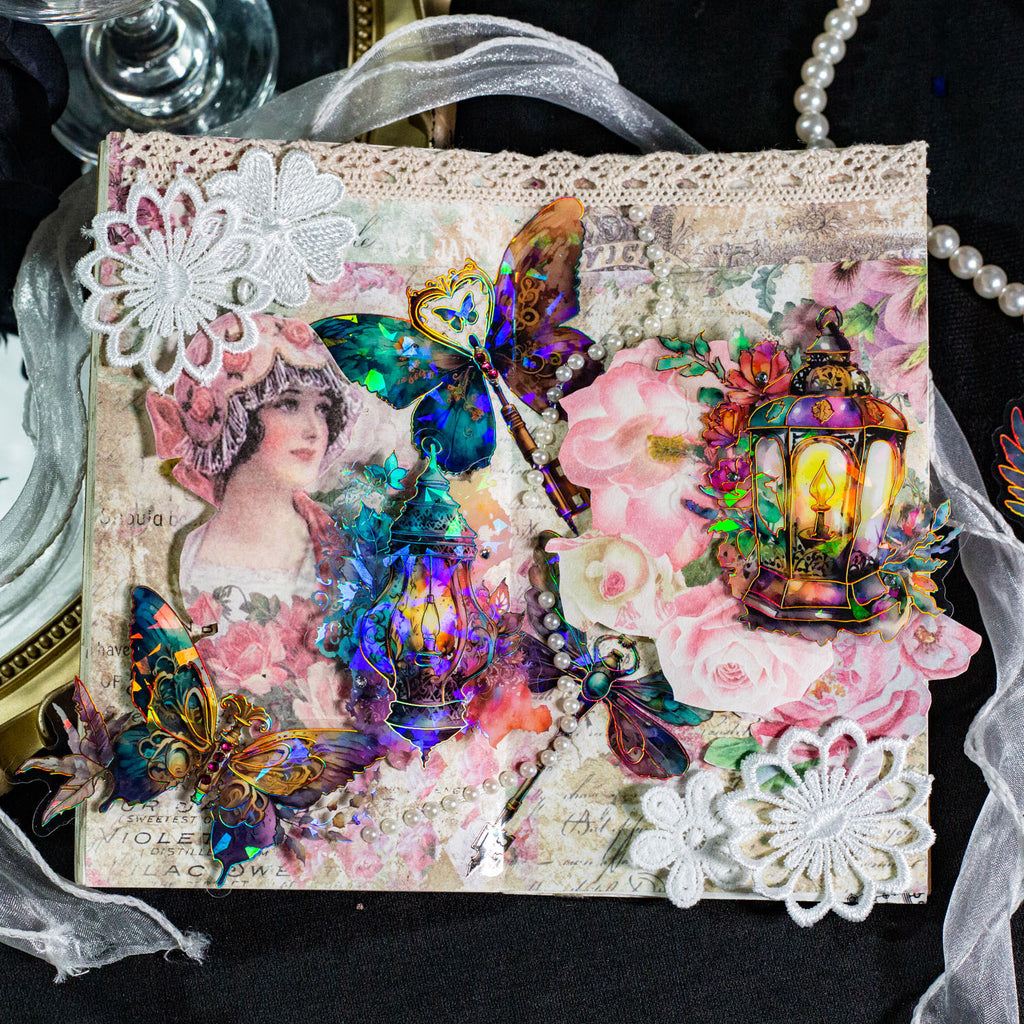 10 Pcs Glitter PET Stickers MJZS