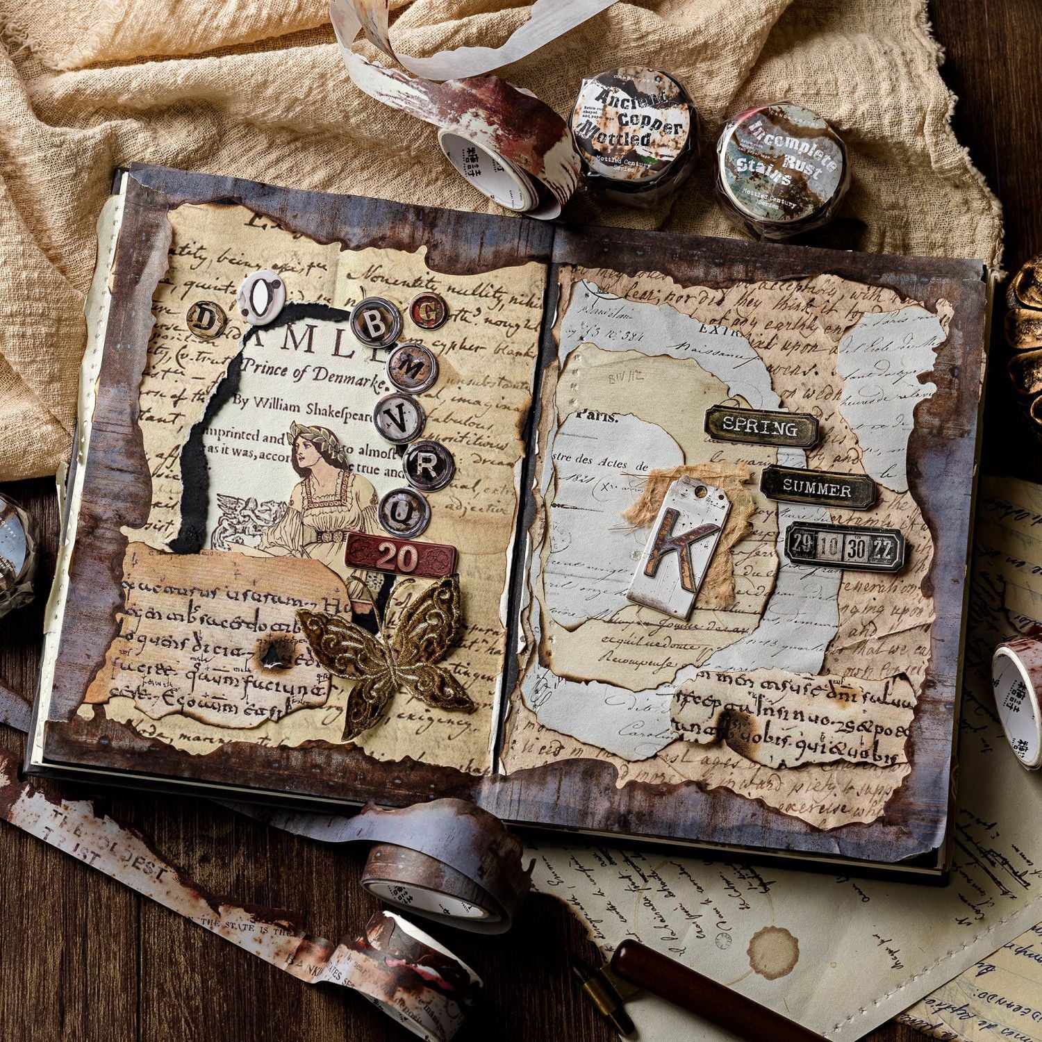 1 Roll Vintage Rusty Theme Washi Tape
