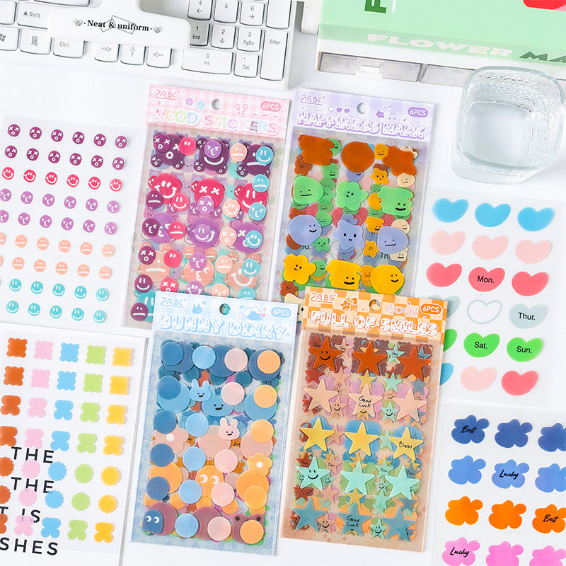 6 Sheets Emoji Star Planner Stickers TMBQ