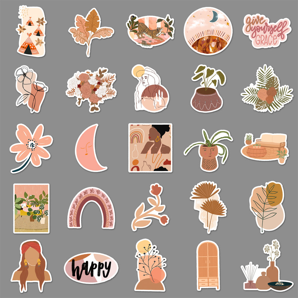 50PCS Boho Waterproof Vinyl Stickers BHO07