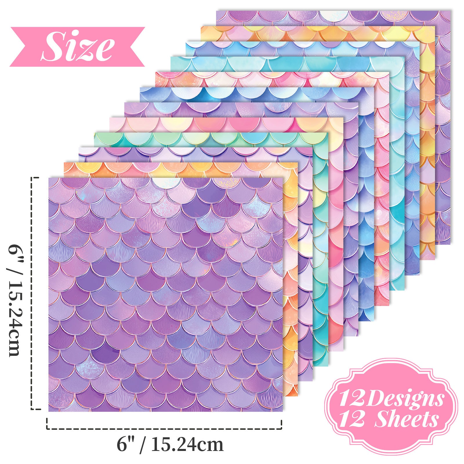 6 inch Fish-scale Scrapbook Paper Pad PA834