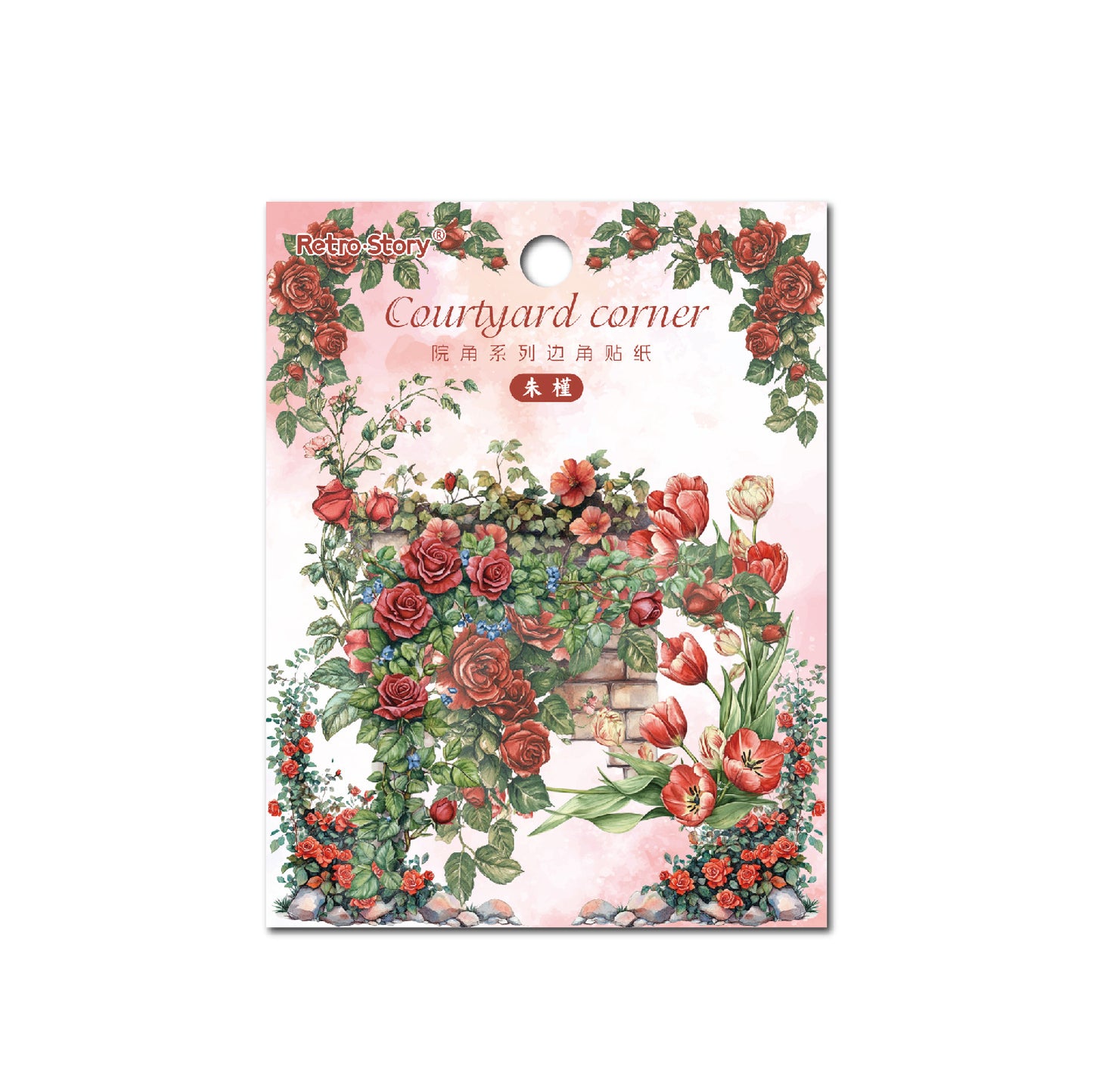 30 Pcs Floral Corner PET Stickers YJXL