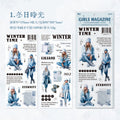 2 Pcs Magzine Girl Washi Stickers SNZZS