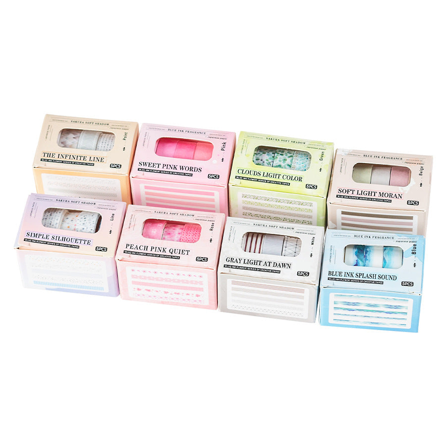 5 Rolls Basic Washi Tape Set QMHF