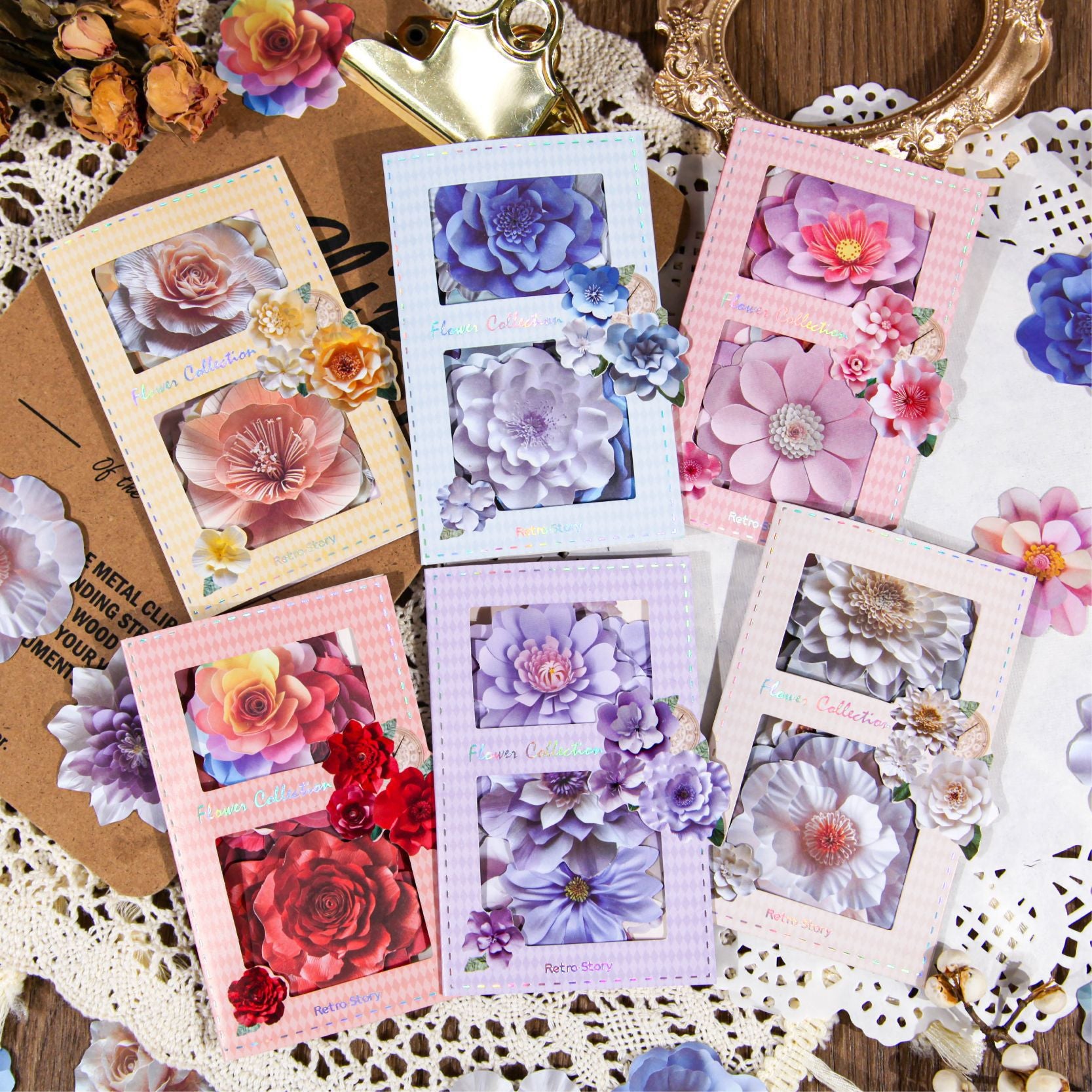 30 Pcs Flower Stickers HSJX
