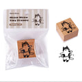 Kawaii Funny Cat Wood Stamp - Spinning Meow