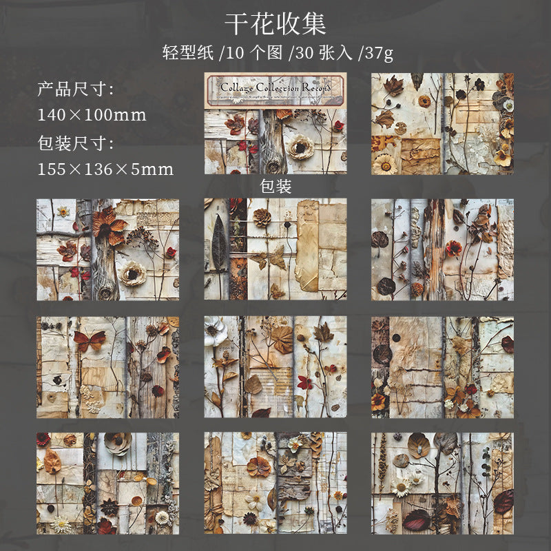 30 Pcs Vintage Scrapbook Paper PTSJL