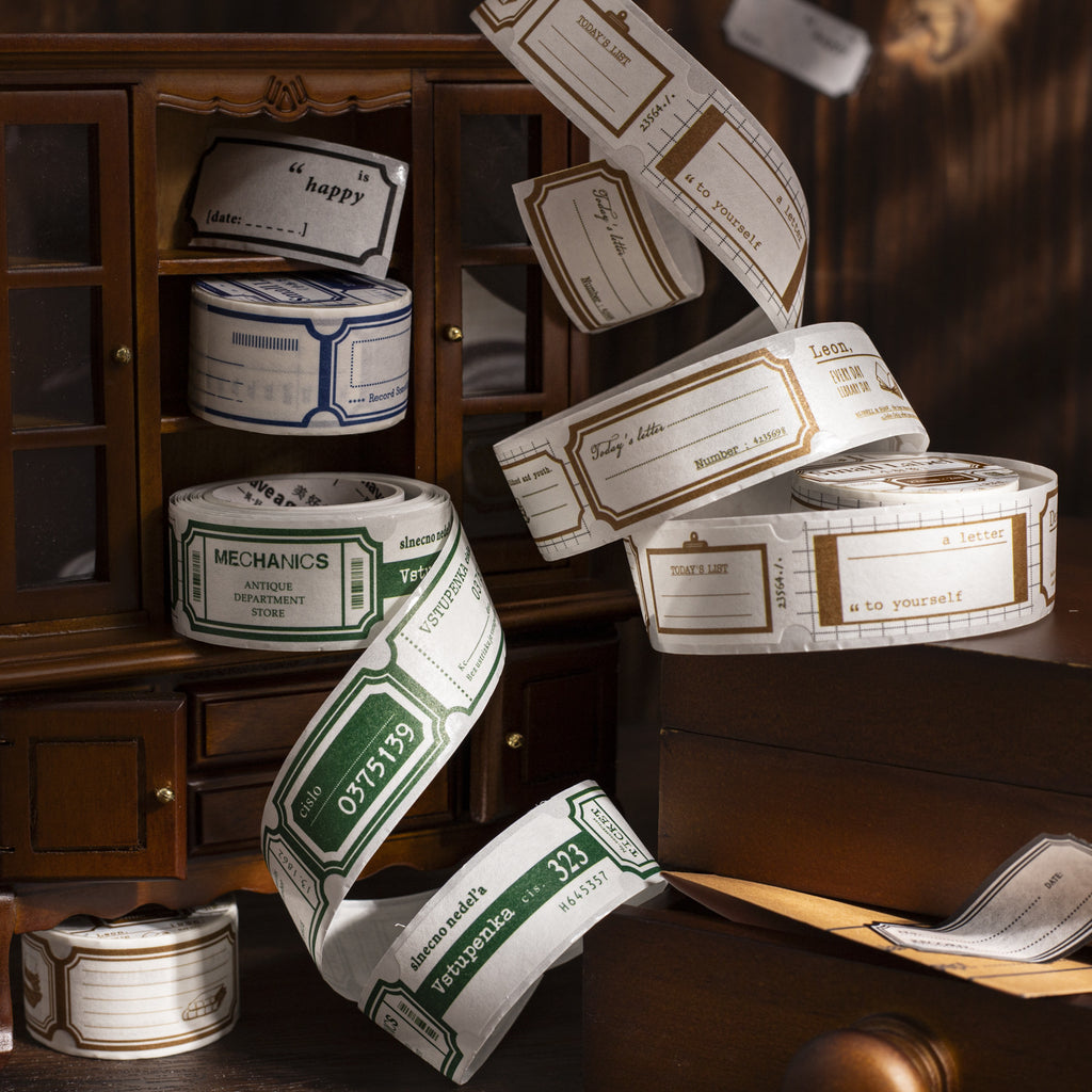 1 Roll Vintage Label Stickers Tape XBQX