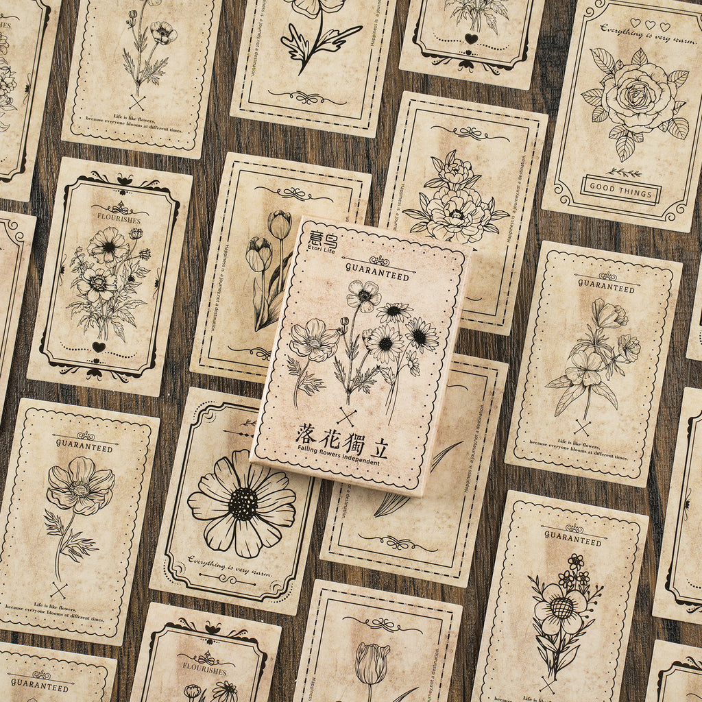 30 Pcs Vintage Flowrs Stickers LHDL