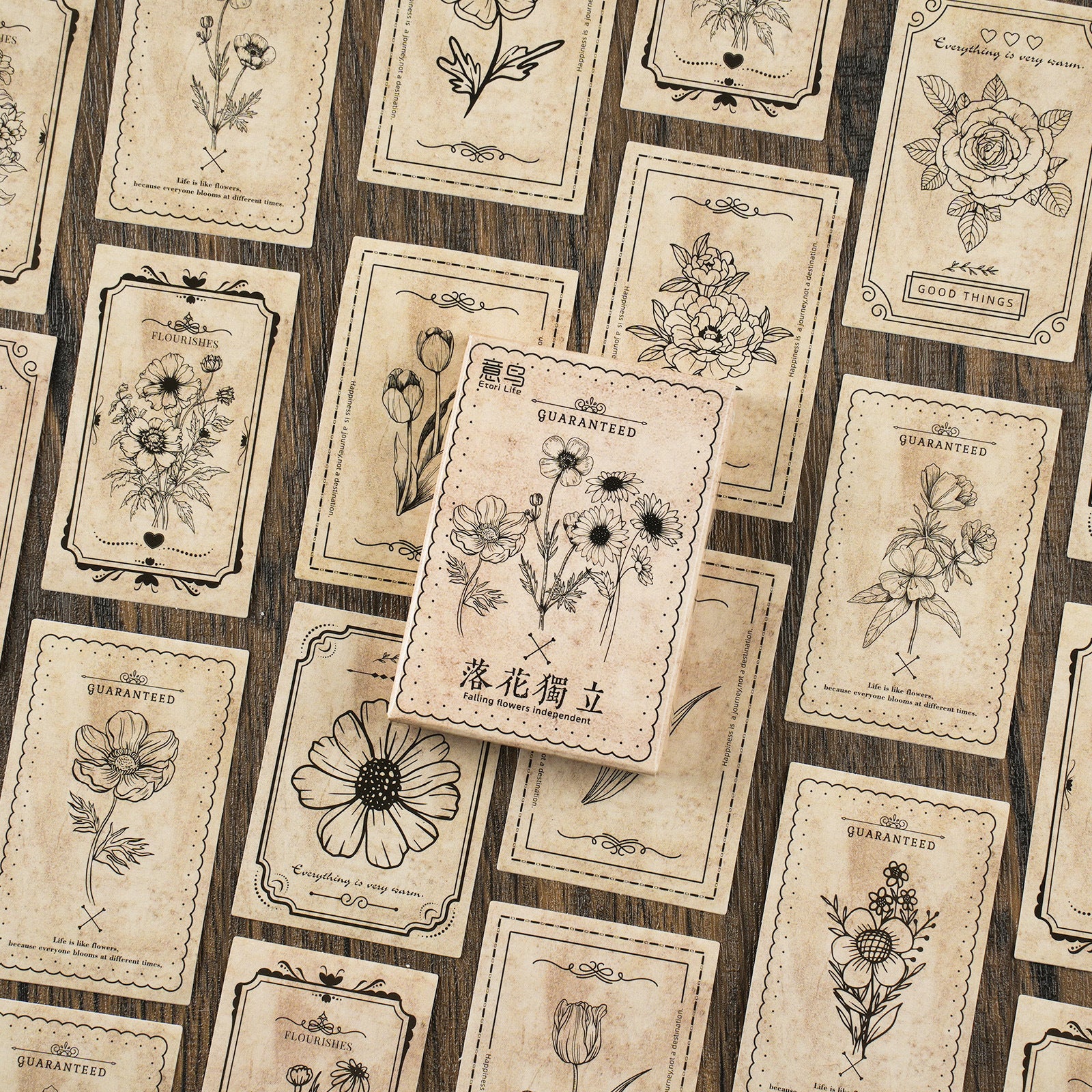 30 Pcs Vintage Flowrs Stickers LHDL
