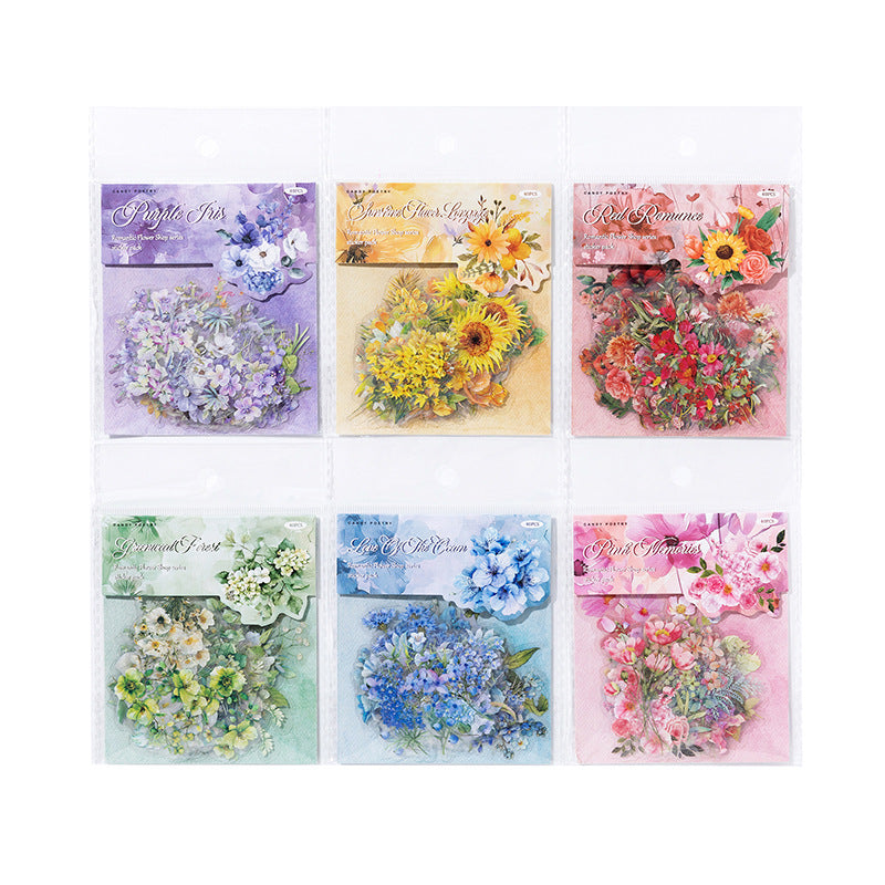 40 Pcs Flower PET Stickers LMHD