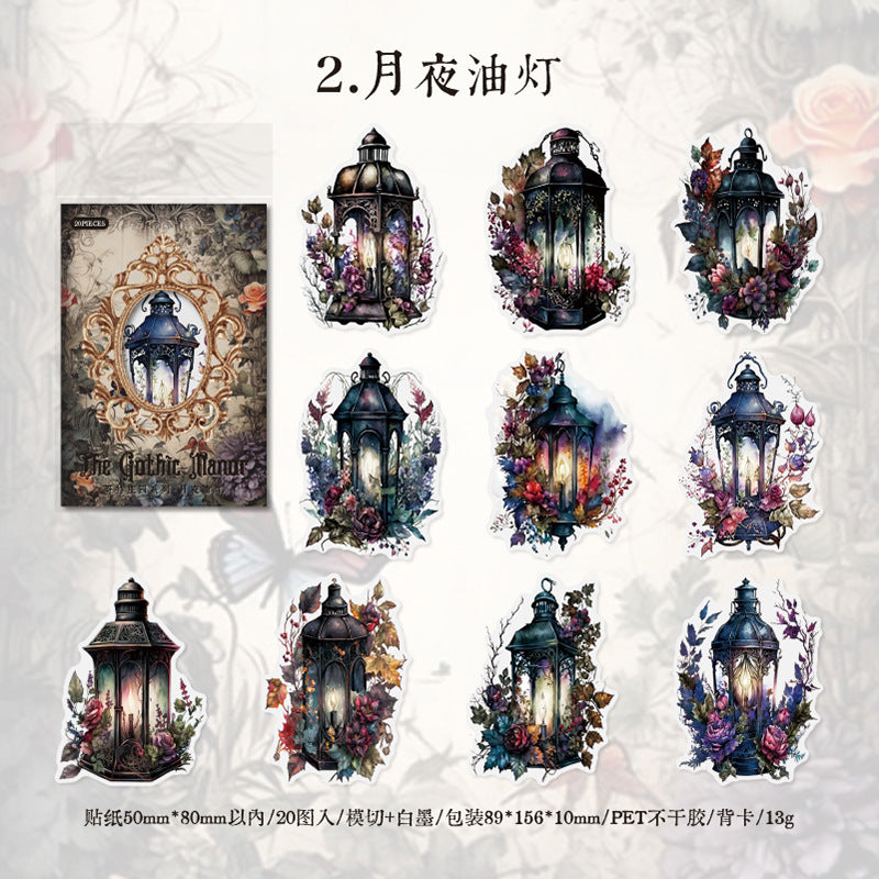 20 Pcs Gothic Style PET Stickes GTZY