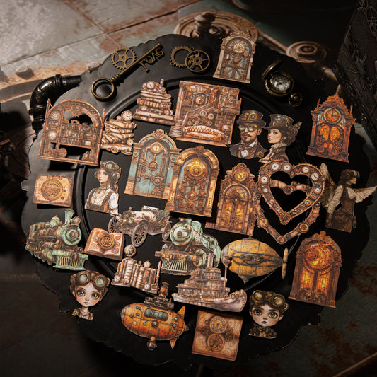 15 Pcs Vintage Punk Cardstock Stickers ZQHXL