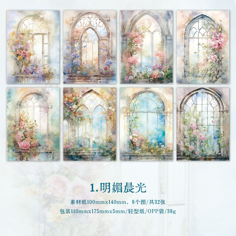 32 Pcs Windows Junk Journal Paper HDYB