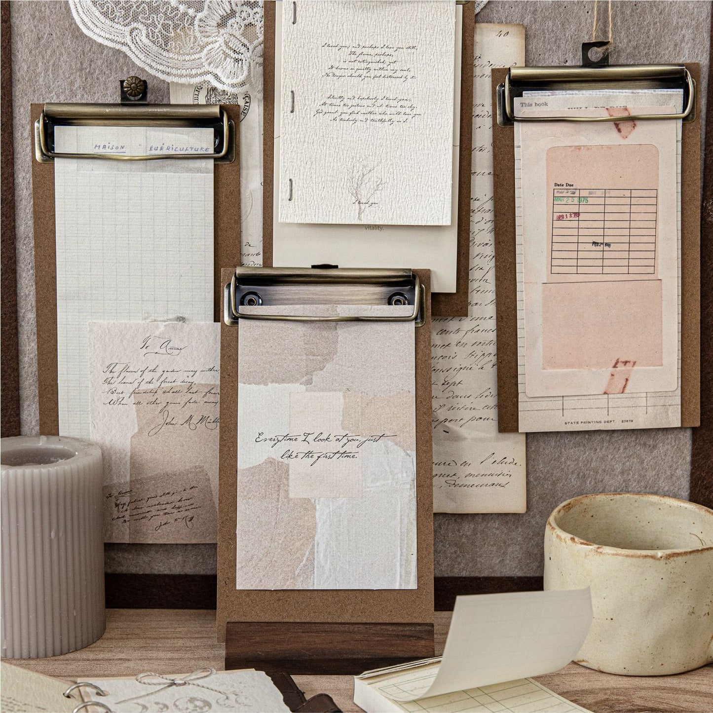 30 Pcs Basic Vintage Junk Journal Paper ZJSG