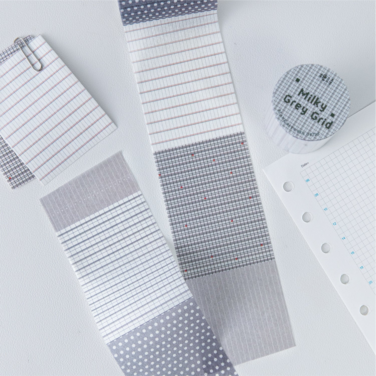 Grid Plaid Geometric Washi Tape - Gray