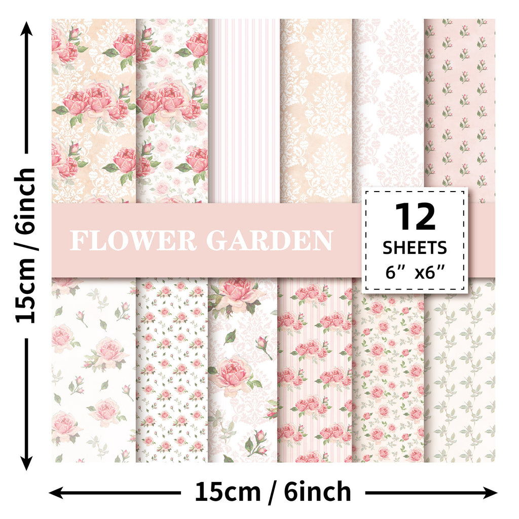 6 inch Pink Rose Scrapbook Paper Pad PA273