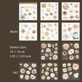 10 Sheets Flower PET Stickers Book HJTM