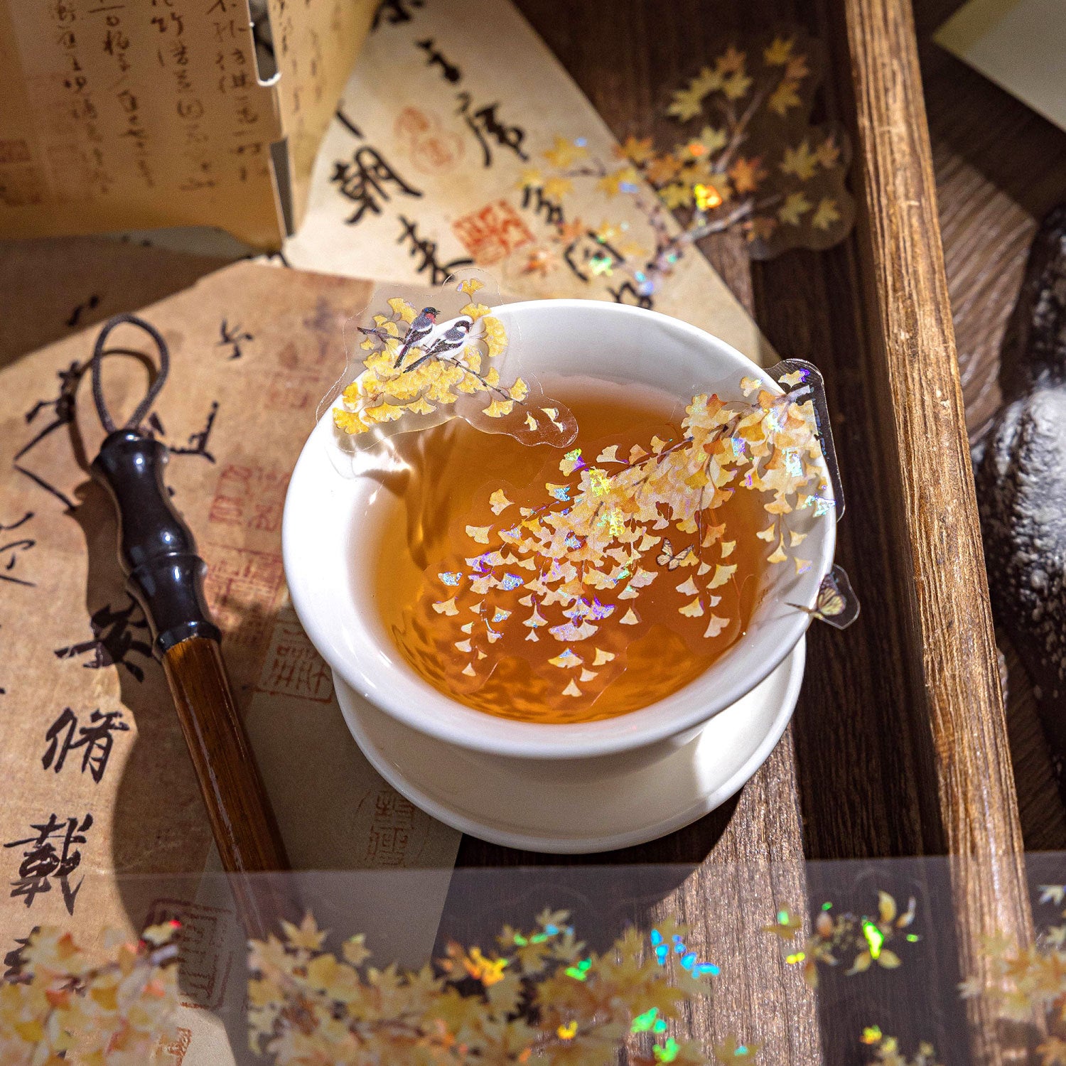 1 Roll Flower Branches PET Sticker Tape FYZX