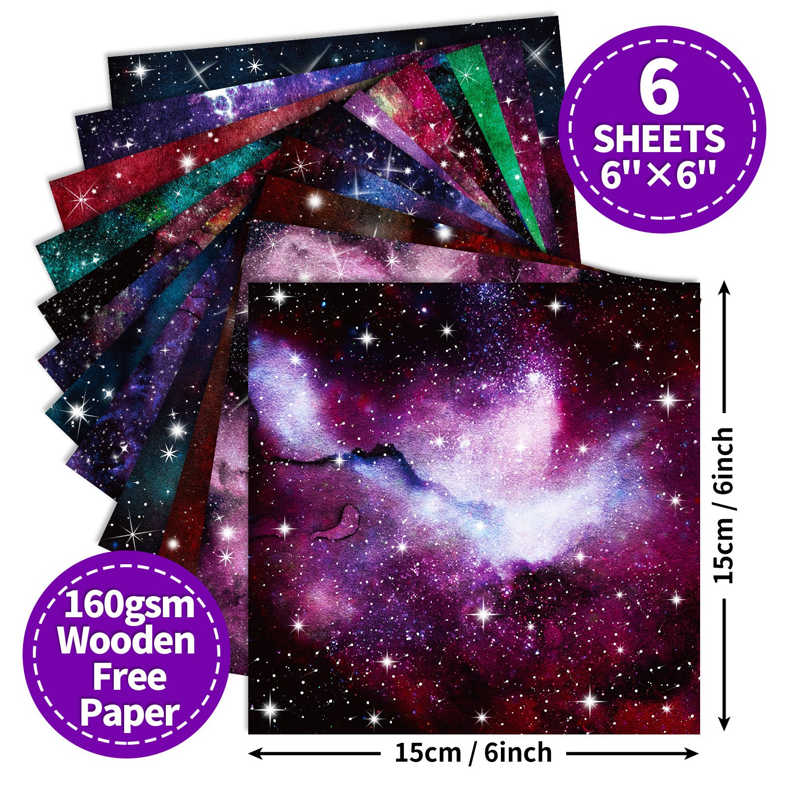 6 inch Galaxy Scrapbook Paper Pad PA307