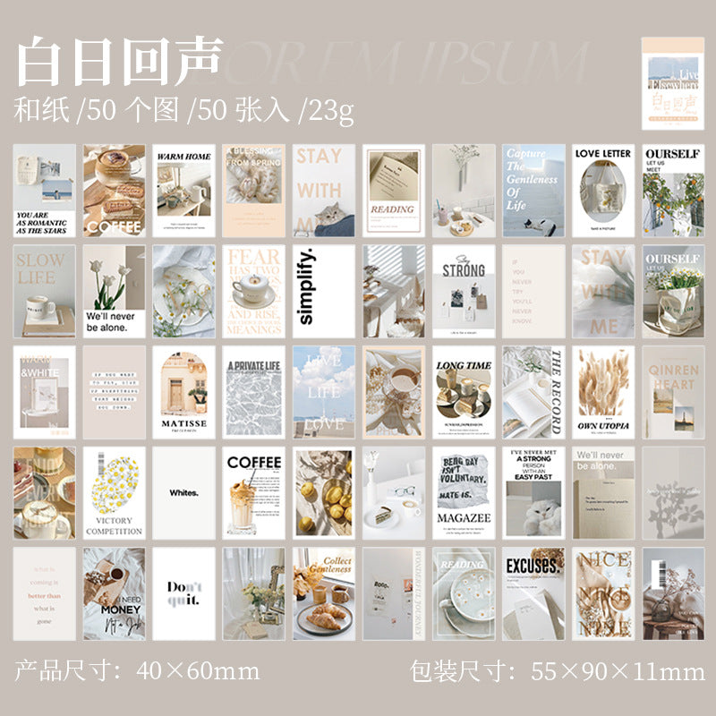 50 Sheets Life Style Washi Stickers Book SHZBC