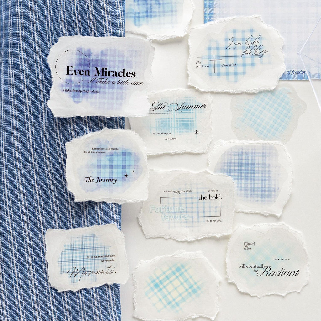 30 Pcs Watercolor Grid Journal Stickers CSGWP