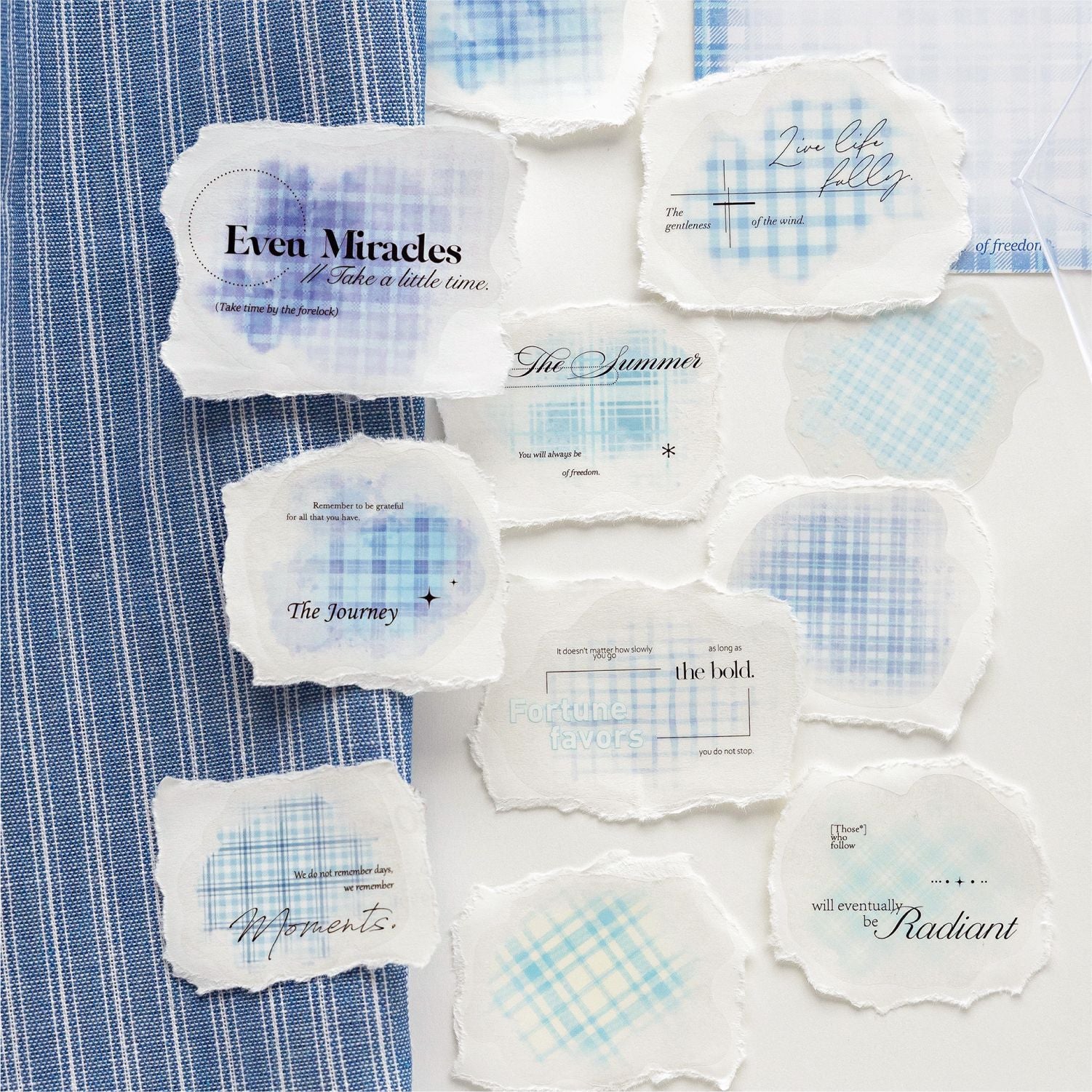 30 Pcs Watercolor Grid Journal Stickers CSGWP