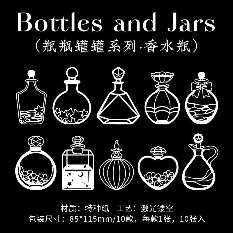 10 Pcs Bottles Cutout Paper PPGG
