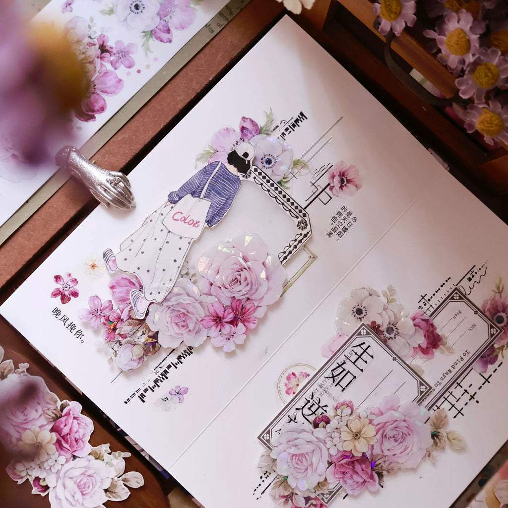 Floral Decorative Tape Rolls- Purple Mist Veil