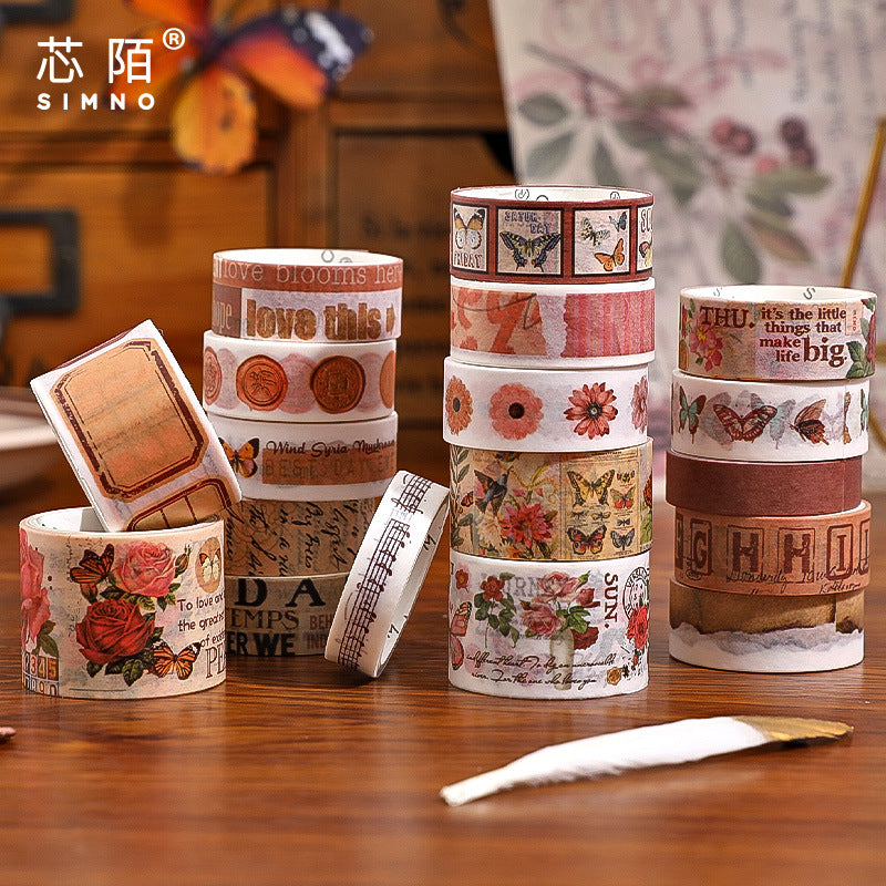 18 Rolls Vintage Washi Tape Set JMBWG