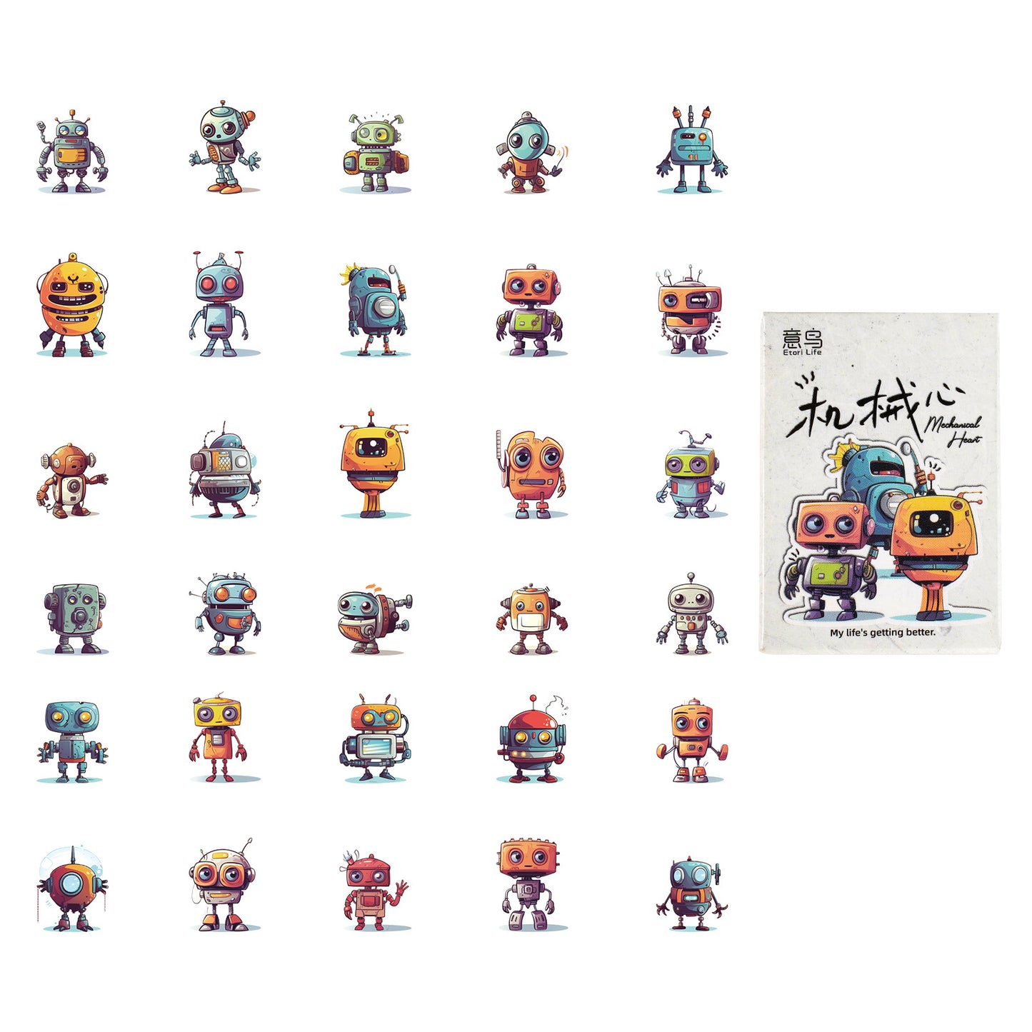 30 Pcs Robot Stickers JXXX