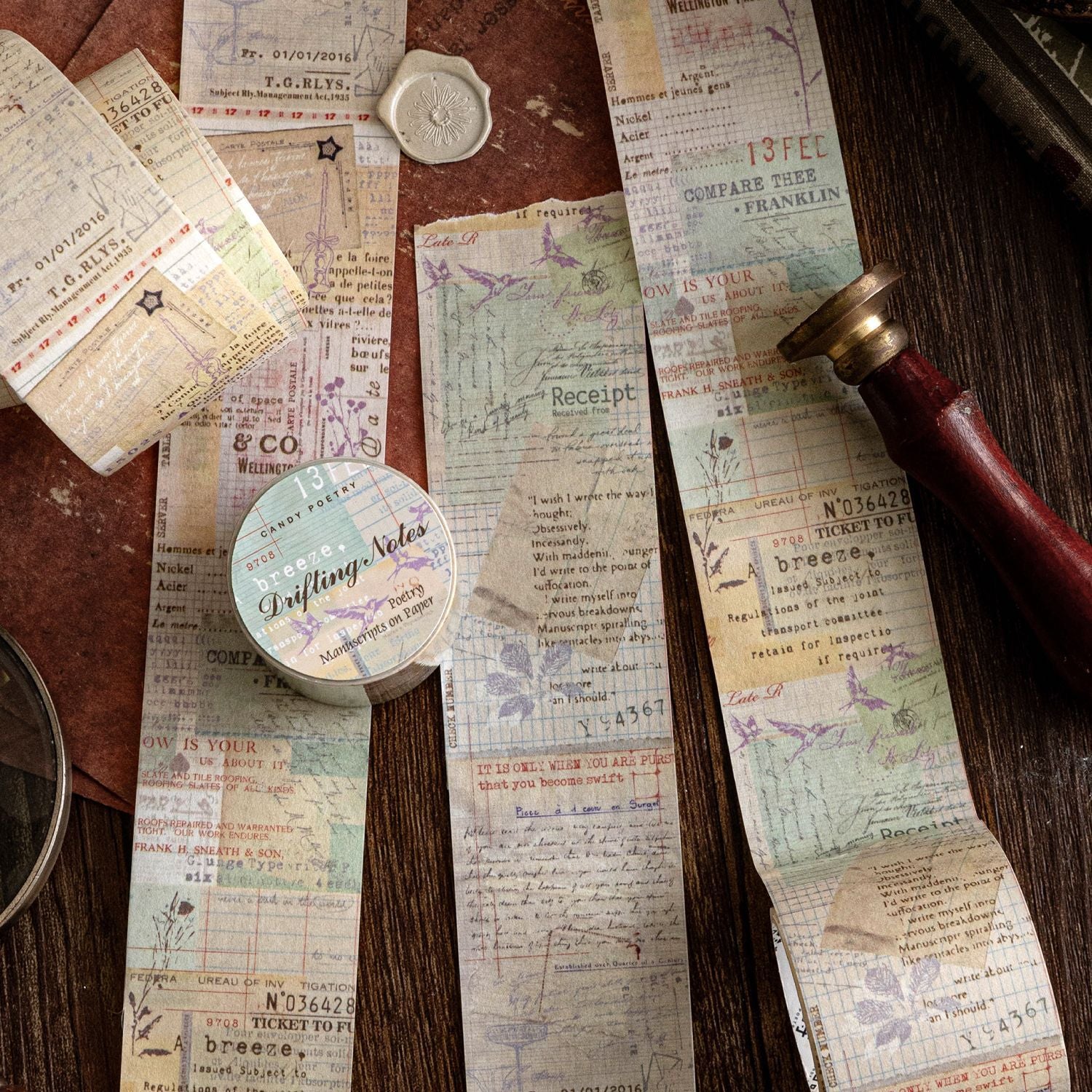 1 Roll Vintage Psalm Manuscript Washi Tape ZJSG