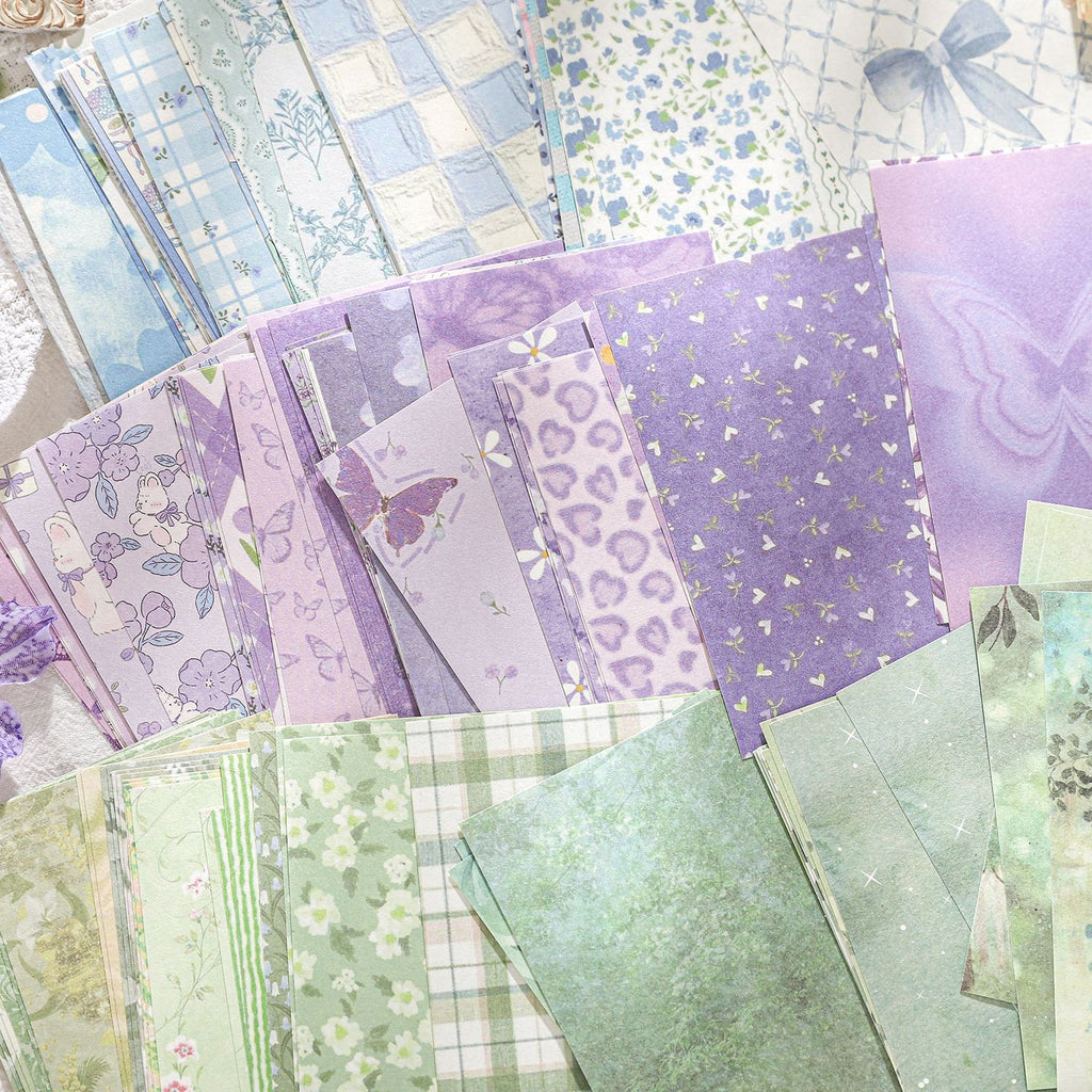 50 Pcs Floral Scrapbook Paper LMQF