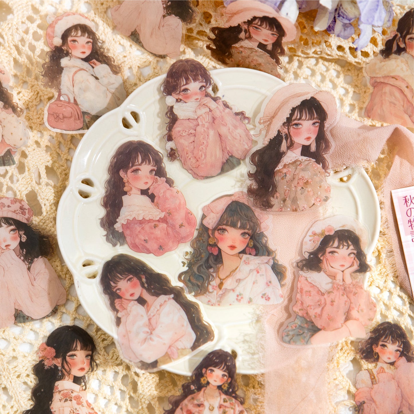 15 Pcs Winter Girl PET Stickers JBXD