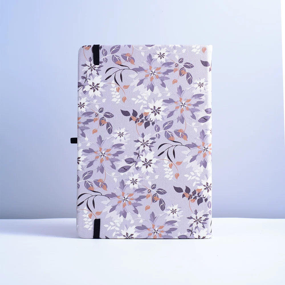 Art Series A5 Hardcover  Notebook - Grey Floral