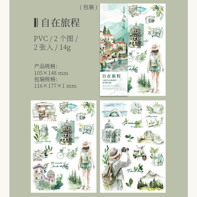 2 Pcs Life Style Transfer Stickers SHDM