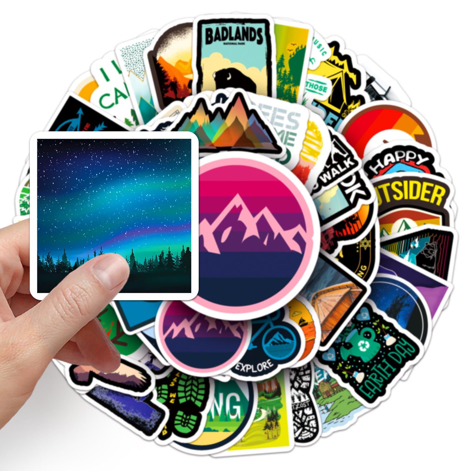 50Pcs Travel Camping Vinyl Stickers TRV24