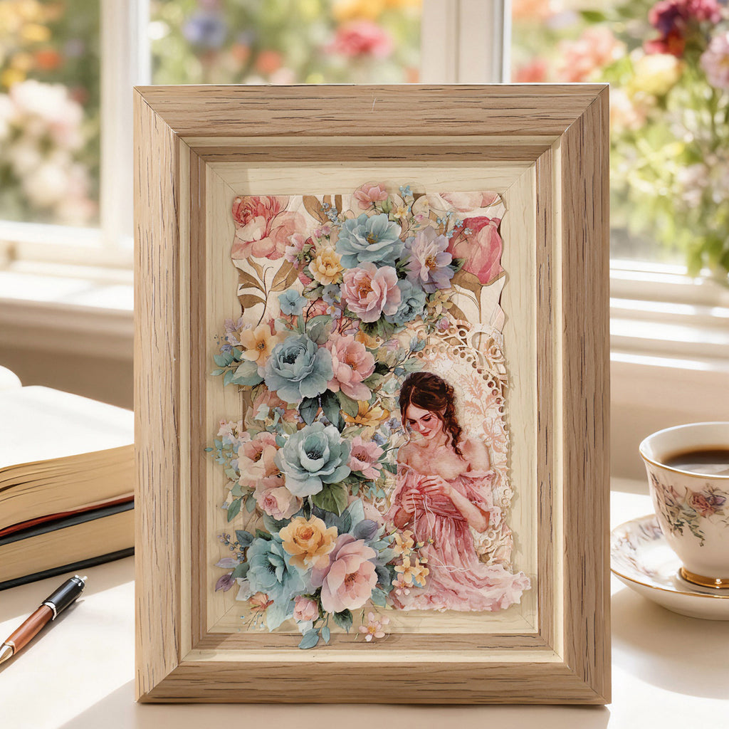 15 Pcs Flower and Words PET Stickers TYSY