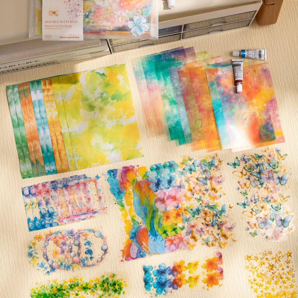 80 Pcs Watercolor Theme Journal Supplies Kit SCZYRC