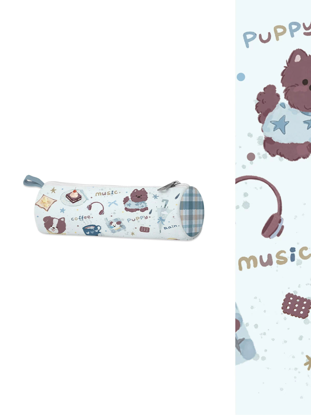 Sea Salt Puppy Artisan Canvas Cylindrical Pencil Case