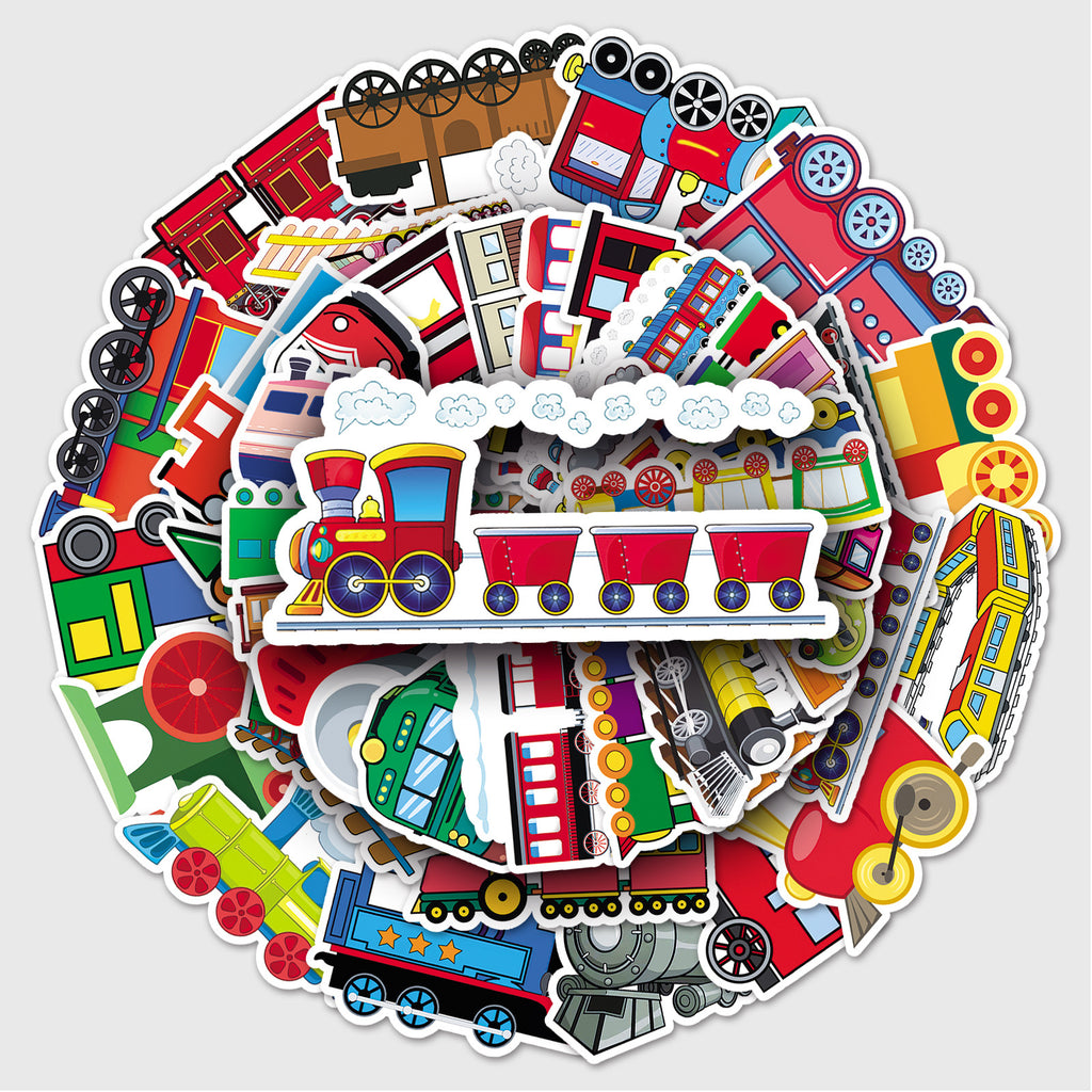 50 Pcs Vinyl Train Stickers XHC639
