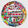 50 Pcs Vinyl Train Stickers XHC639
