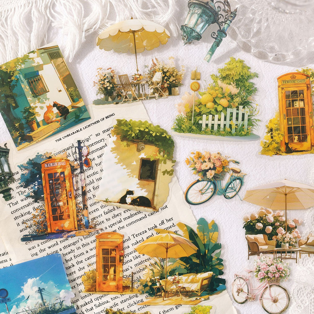 17 Pcs Garden Landscape PET Stickers YHYSJ