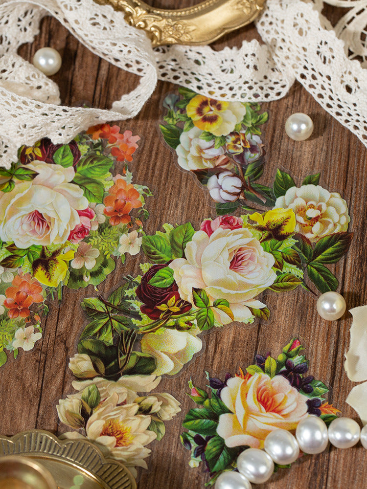 1 Roll Flower and Bottle PET Stickers HMLL