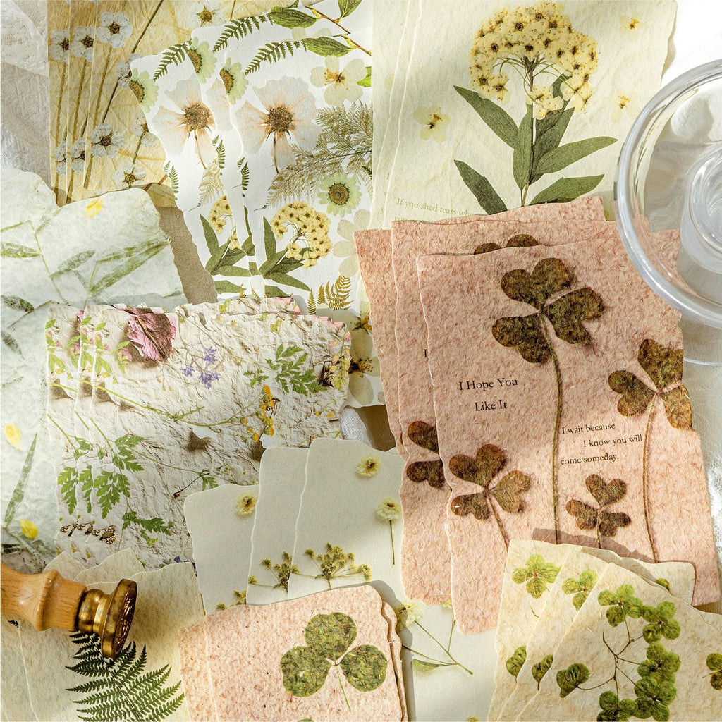 30 Pcs Floral Embossed Scrapbook Paper YZHY