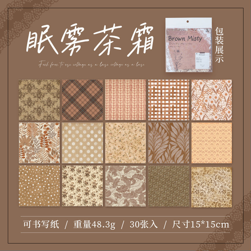 30 Pcs Vintage Floral Paper TYRJ