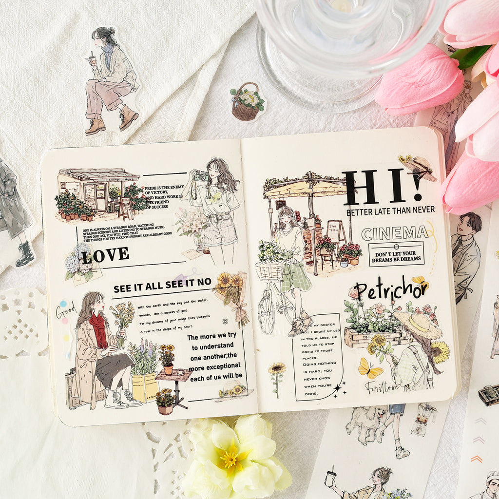 6 Rolls Girl Dialy Washi Stickers Tapes Set JGRY