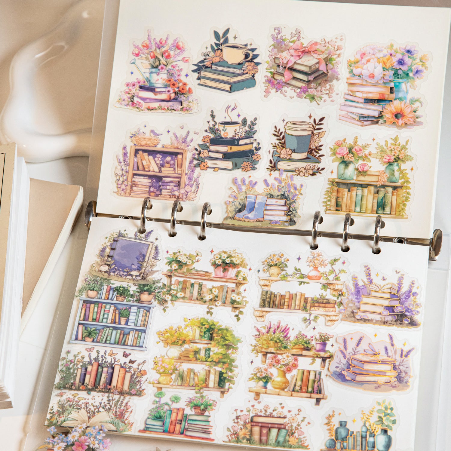 10 Pcs Gold Foil Bookish PET Stickers SXZL