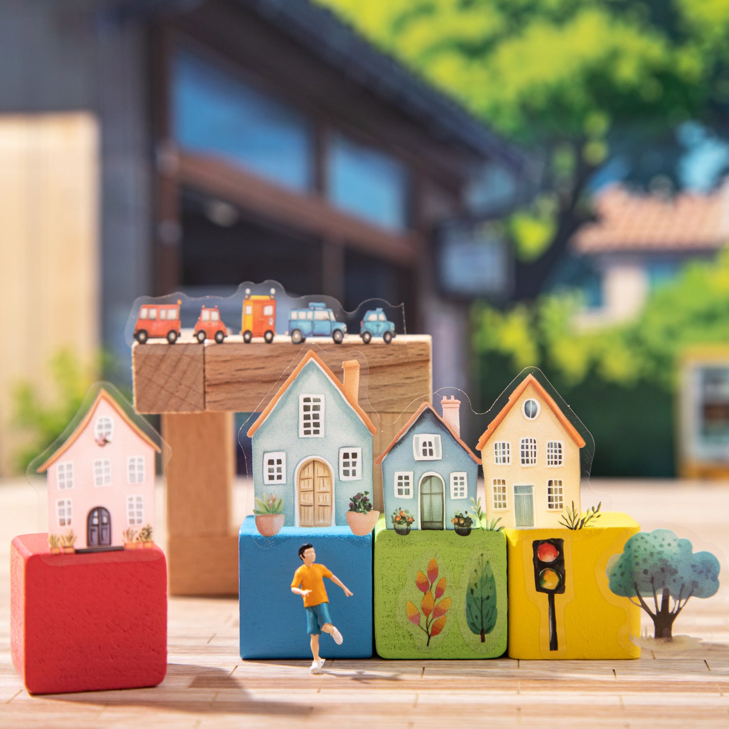 10 Sheets Street Landscape PET Stickers Book TZBXZ